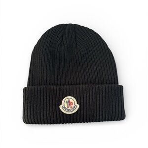Moncler Classic Black Knit Beanie